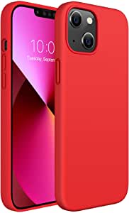 Miracase Compatible with iPhone 13 Case 6.1 inch(2021),Soft Liquid Silicone Gel Rubber Full Body Protection Shockproof Cover Case(Red)