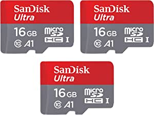 SanDisk Ultra microSD UHS-I Card Only – 3-pack 16GB