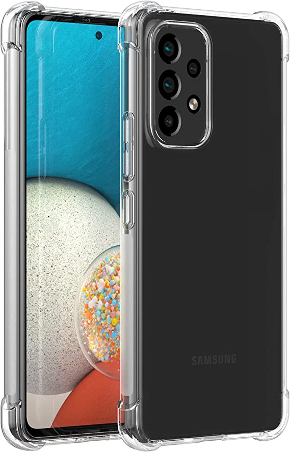Cresee Compatible with Samsung Galaxy A53 5G Case, Crystal Clear Cover with Reinforced Corner Bumper Slim Fit Shockproof Flexible TPU Phone Case for Galaxy A53 5G - Transparent