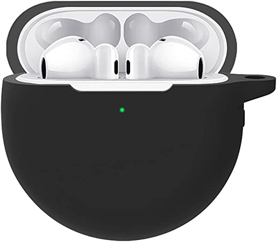 Qadir Silicone Case Cover for HUAWEI FreeBuds 4, Charging Case, Protective Carrying Case Travel Bag, Fit HUAWEÎ FreeBuds 4 2021 Wireless Earbud (Black)