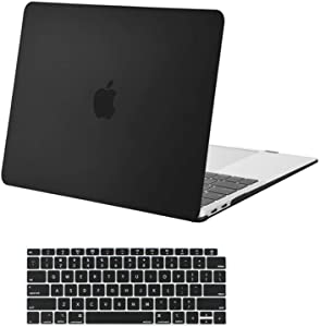 Ntech MacBook Air 13 Inch Case 2020 2019 2018 Release A2337 M1 A2179 A1932, Hard Case Shell Cover for MacBook Air 13-inch Model A2179 A1932 with Keyboard Skin Cover –Black