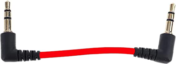 Audio Cable AUX short 10cm 3.5mm male to 3.5mm male 1pcs - Red Black