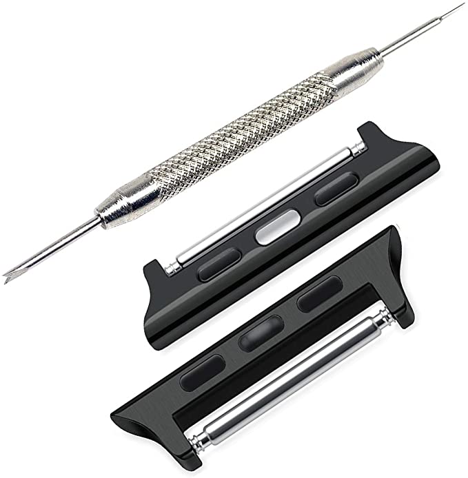 Aottom Connectors for Apple Watch Adapter 22mm Watch Lugs Stainless Steel Metal Apple Watch Connector Band Clasp Adaptor Links with Spring Bar Bumper Adapter for 38mm/40mm iWatch Series 5/4/3/2/1