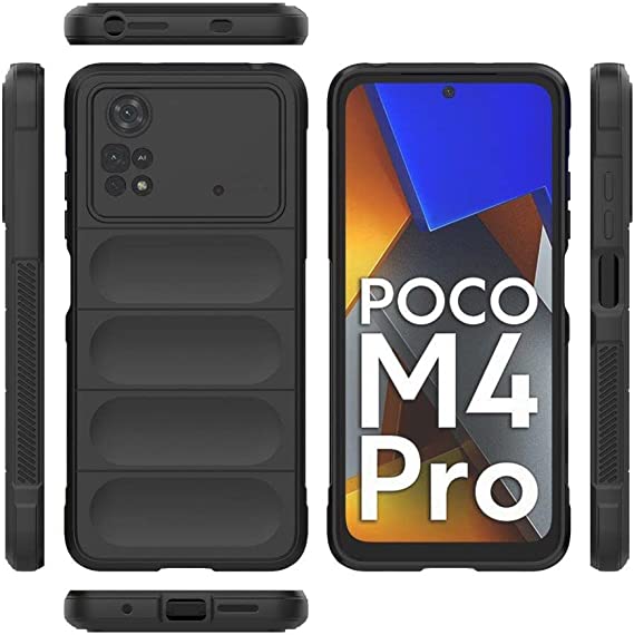 Compatible Case For Xiaomi Poco M4 Pro 4G, Magic Shield Pattern, Anti-Slip, Shock Absorption, TPU Cover For Xiaomi Poco M4 Pro 4G - Black