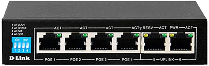 D-Link 6-Port Unmanaged PoE Switch DES-F1006P-E