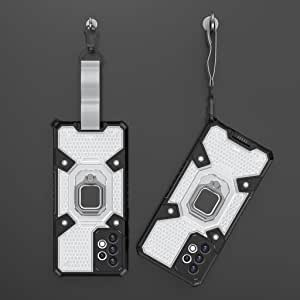 جراب Samsung Galaxy A72 أصلي جديد الكل في واحد من GrabMobily - جراب عالي الجودة - جراب حماية مزدوجة ضد الصدمات مع حبل قصير - شفاف وأسود