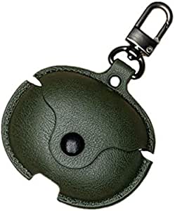 Leather Case for Huawei FreeBuds 4i, Genuine leather Design, Shockproof Soft Cover Protective Cases, Wireless Earbuds Shell (Army Green)