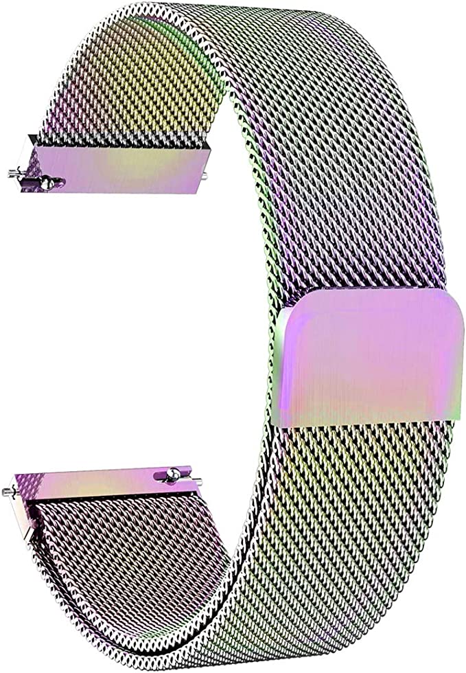 Solob 22mm Stainless Steel Magnetic Mesh Compatible for Samsung Galaxy Watch 46mm/Gear S3 Classic/Frontier/Huawei Watch 2Classic/GT/GT 2/ Quick Release Replacement Sports Straps