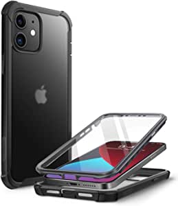 Clayco Forza Series Case for iPhone 12 Mini 5.4 inch (2020 Release), Built-in Screen Protector, Dual Layer Rugged Cover with Full-Body Soft TPU Bumper (Black)