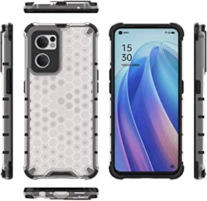 For Oppo Reno 7 5G, Honeycomb Pattern Shockproof Original Case from CompuMisr - Transparent