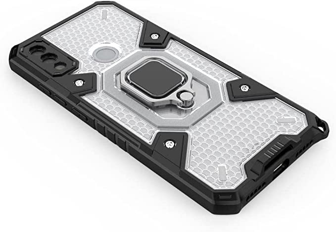 جراب لهاتف شاومى Redmi Note 7 ، جراب أصلي جديد الكل في واحد من GrabMobily - غطاء مقاوم للانزلاق شديد التحمل - جراب حماية مزدوج مقاوم للصدمات مع حبل قصير - شفاف وأسود