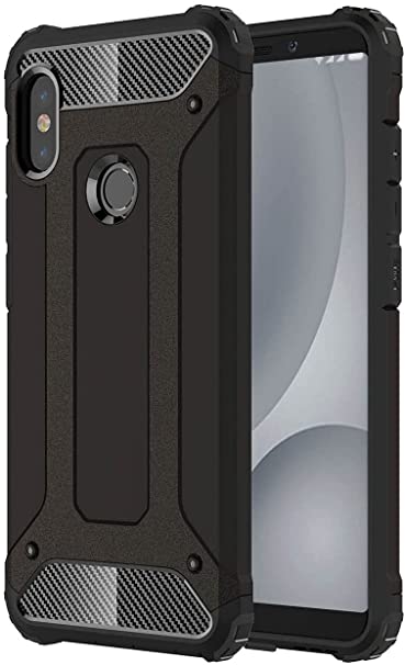 For Xiaomi Redmi Note 5/5 Pro Case, Ultra Armor Back And TPU Shockproof Sides - Black