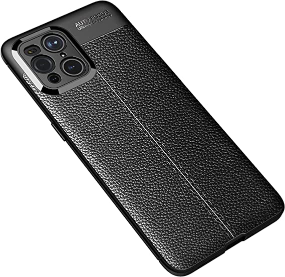 جراب متوافق مع Oppo Find X3 Pro ، - جراب فائق الجودة من GrabMobily - غطاء مقاوم للصدمات بنمط جلدي متين رفيع للغاية من ألياف الكربون المصقول - مقاوم للانزلاق - جراب أصلي جديد - أسود