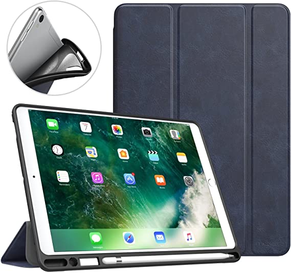 MoKo Case Fit New iPad Air 3rd Generation 10.5" 2019/iPad Pro 10.5 2017 with Pencil Holder - Slim Lightweight Smart Shell Stand Cover Case with Auto Wake/Sleep - INDIGO