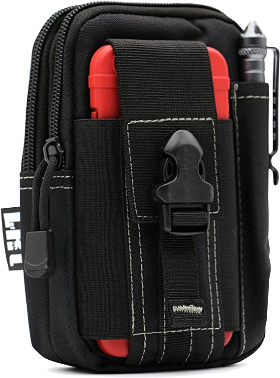 LefRight Tactical Molle Pouch EDC Utility Gadget Outdoor Men Waist Bag with Phone Belt Clip Holder Holster for iPhone 6s/7/X S21 Moto Z Force Play
