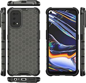 For Realme 7 Pro, Honeycomb Pattern Shockproof Original Case from CompuMisr - Transparent Gray
