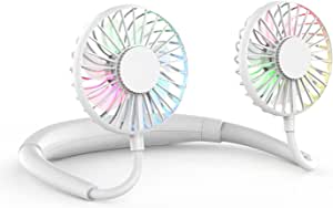 المحمولة مصغرة مروحة الرقبة مروحة القابلة لإعادة الشحن مراوح الرياضة الصغيرة المحمولة مكيف مبرد الهواء للمكاتب المنزلية المحمولة المشجعين (Color : Whie)