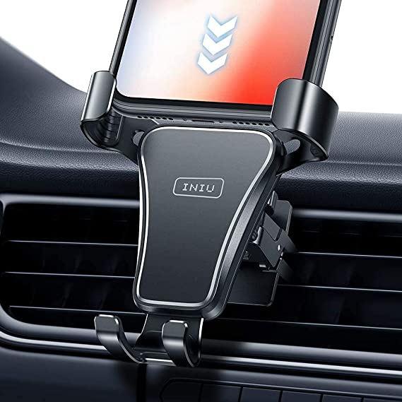 INIU Car Phone Mount, 360° Universal Gravity Air Vent Phone Holder for Car, One Hand Cell Phone Car Holder Stand Compatible with iPhone 12 11 Pro XS Max X 8 7 Plus Samsung S20 S10 Note 9 Google LG GPS
