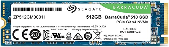 Seagate 512GB BarraCuda 510 SSD (Up to 3400MB/s, 3D TLC NAND, PCIe Gen3 ×4, NVMe 1.3 Solid State Drive)