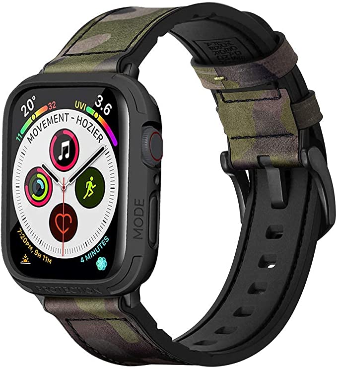 Mifa Rugged Hybrid Sports Band with Elkson Bumper Case Compatible with Apple Watch Series 5 4 44mm 42mm Replacement Strap