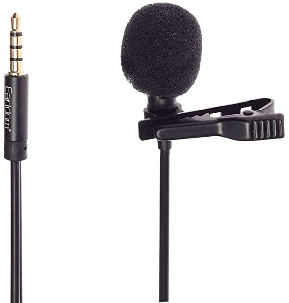 Hanging Clip Microphone AUX Cable AUX Male 2.5M Male - Black