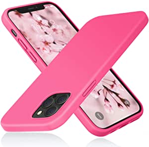 DTTO Compatible with iPhone 12 Pro Max Case, Full Covered Silicone Rubber Cover [Enhanced Camera and Screen Protection] with Honeycomb Grid Cushion for iPhone 12 Pro Max 6.7" 2020, Rose Red