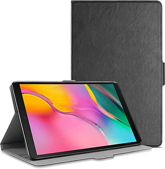 Polaland Folio Case for Samsung Galaxy Tab A 10.1 Inch 2019 (-T510 T515 T517), PU Leather Business Flip Cover -Black
