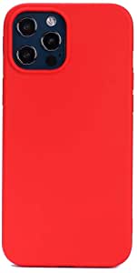 Compatible with iPhone 12 Case, Designed for iPhone 12 Pro, Silicone Gel, Full Body Protection Cover, Scratch Resistant Shockproof Solid Color Protective Phone Case for iPhone 6.1", Red