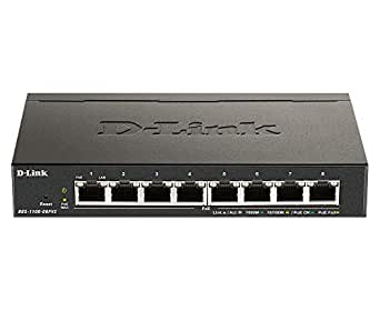 D-Link Ethernet PoE Switch, 8 Port Smart Managed w/ 64W PoE Budget Layer 2 Network Gigabit Wireless Internet (DGS-1100-08PV2)