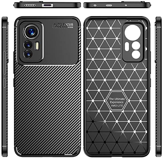 Compatible Case For Xiaomi 12 Lite, Carbon Beatle Anti-Slip, Ultra Thin, Shock Absorption, Cover For Xiaomi 12 Lite - Black