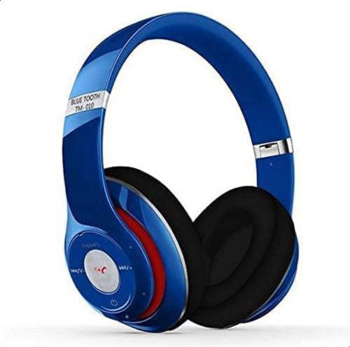 Stereo Bluetooth Headset - 010 with SD Memory Card Slot for Phones and Laptops - Blue
