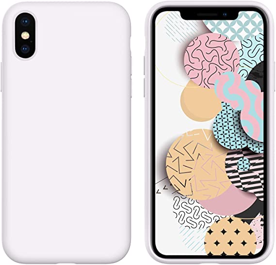 GUAGUA Compatible with iPhone Xs/X Case 5.8 Inch Liquid Silicone Soft Gel Rubber Slim Microfiber Lining Cushion Texture Cover Shockproof Protective Anti-Scratch Phone Cases for iPhone Xs/X White