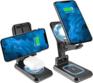 Wireless Charger, elec Space Wireless Charger Compatible with AirPods, iPhone11/11Pro/11Pro Max/X/XS/XS Max/XR/8/8Plus, Samsung, and Qi-Certified Phones (Black)