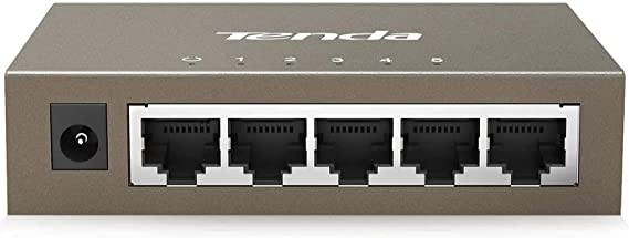 Tenda TEG1005D 5 Ports 10/100/1000 Mbps Gigabit Ethernet Network Switch, Ethernet Splitter Works with IEEE 802.3u/x, Auto MDI/MDIX, 6KV Lightning Protection, Desktop and Wall Mounting, Plug and Play