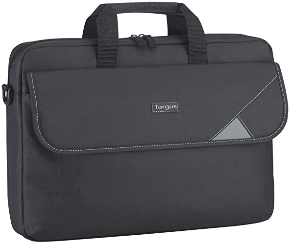 Targus Intellect Topload Travel and Commuter Messenger Bag with Shoulder Strap for 15.6-Inch Laptop, Black/Grey (TBT239EU)