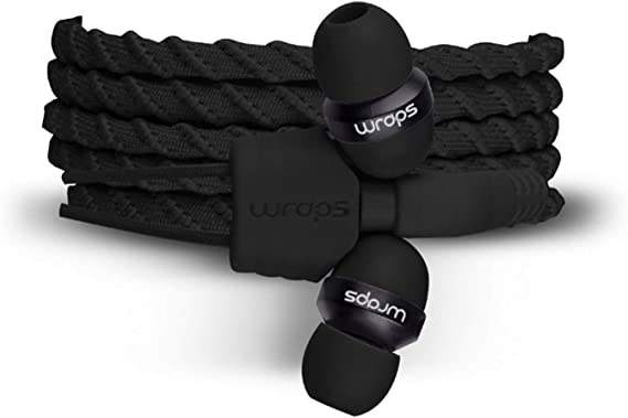 Wraps WRAPSCBLK-V15M Wristband Headphone, Fabric Black