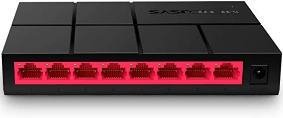 Mercusys MS108G Desktop Switch, 8 x 10/100 / 1000Mbps Gigabit LAN Ports, 2 Years Warranty, Black
