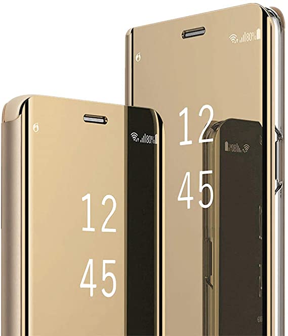 Galaxy A53 5G Leather Case Compatible with Samsung Galaxy A53 5G Phone Case Clear View Makeup Mirror Flip Cover, A53 5G Case with Kickstand Shockproof Protective Cover for Samsung A53 5G 6.5-inch