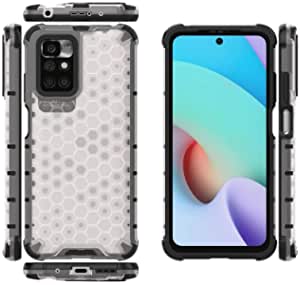 لجهاز شاومي Redmi 10 جراب ايرونمان أصلي ضد الصدمات - من GrabologyStore - ظهر شفاف خلية نحل مع حواف سوداء