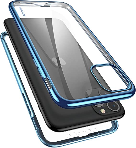 SUPCASE [Unicorn Beetle Electro Series] Designed for Apple iPhone 11 Pro Max 2019 6.5 inch Case, Metallic Electroplated Edges, Slim Full-Body Protective Case with Built-in Screen Protector (Blue)