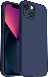 ORNARTO Shockproof Liquid Silicone Designed for iPhone 13 Case Gel Rubber Full Body Protection Anti-Shock Cover Case Drop Protection 6.1inch-Navy Blue