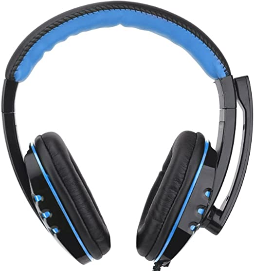 Gaming Headset Earphone with Mic for PS4 Xbox One 3.5mm Wired Over-head Stereo Headphone Bass Computer Volume Control for SONY PS4 PC Tablet Laptop Smartphone Xbox One S(black and black)