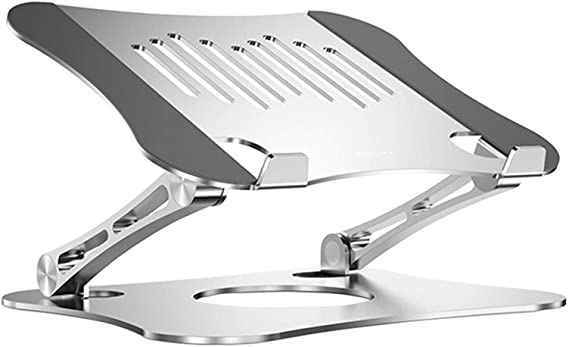 MOVKZACV Laptop Stand, Ergonomic Adjustable Notebook Riser, Alloy Computer Holder Adjustable Height With Heat Vent, Ventilated Laptop Bracket Lifting Laptop Stand