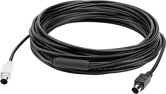 Logitech Extended Cable for Group Video Conferencing System, 10 m, Mini-DIN-6, FCC Class (A), CE, RoHS, Laptop/PC/Mac - Black