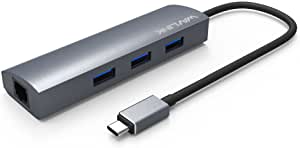 WAVLINK USB C Hub, 5-in-1 Type C Adapter with Gigabit Ethernet, 3 USB 3.0 Ports, DC Power Jack Mini Docking Station for USB Type-C Devices, Including New MacBook, ChromeBook Pixel and More