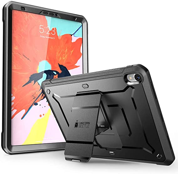 iPad Pro 12.9 Case 2018, SUPCASE UB Pro Series with Built-In Screen Protector Heavy Duty Full-Body Rugged Protective Case for iPad Pro 12.9 Inch 2018 Release (Not Support Pencil Charging) (Black)