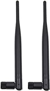 2 Pack Dual Band WiFi 2.4GHz 5GHz 5.8GHz 6dBi MIMO RP SMA Male Aerial Antenna for WiFi Router Range Extender Gateway Wireless Mini PCI Express PCIE Network Card USB