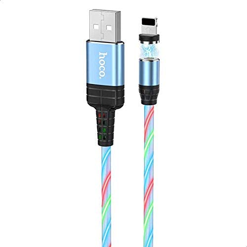 Hoco U90 - Ingenious streamer charging cable (2A - 1M) - Lightning For Apple iPhone iPad Airpods - Blue