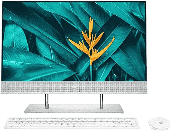 HP AIO 11th Gen Intel Core i3, 27 inch(68.6cm) FHD, IPS, 3 Sided Micro-Edge,Anti-Glare Display (8GB RAM/512 GB SSD/Intel UHD Graphics/Windows 10/MS Office/Natural Silver/8.82 kg), 27-dp1000in