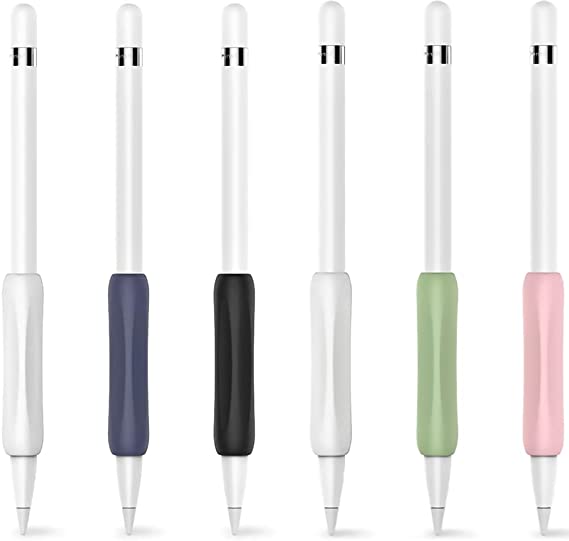 KASTWAVE Grip Holder Silicone Soft Anti-Slip Sleeve Accessories Compatible with Apple Pencil 1st and 2nd Generation (6 Pack)